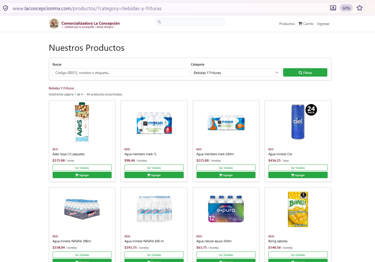 Catálogo de productos de laconcepcionmx.com