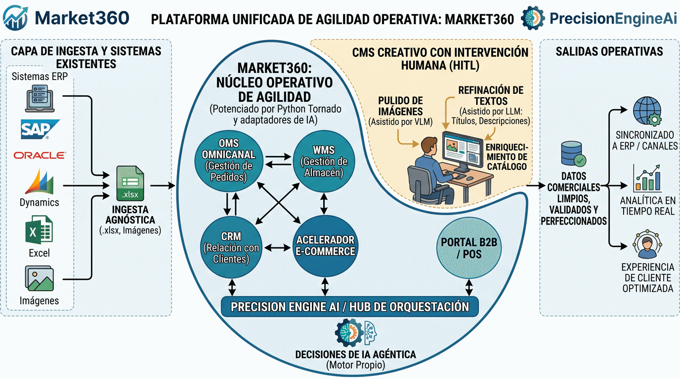 Market360: E-Commerce, ERP, WMS, OMS y CRM integrados en un solo sistema